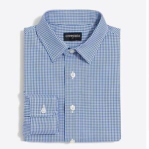 Crewcuts factory Thompson blue and wt gingham shirt size 8 NWT